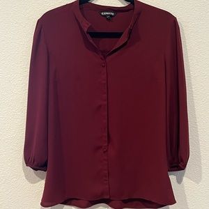 rich red long sleeve blouse